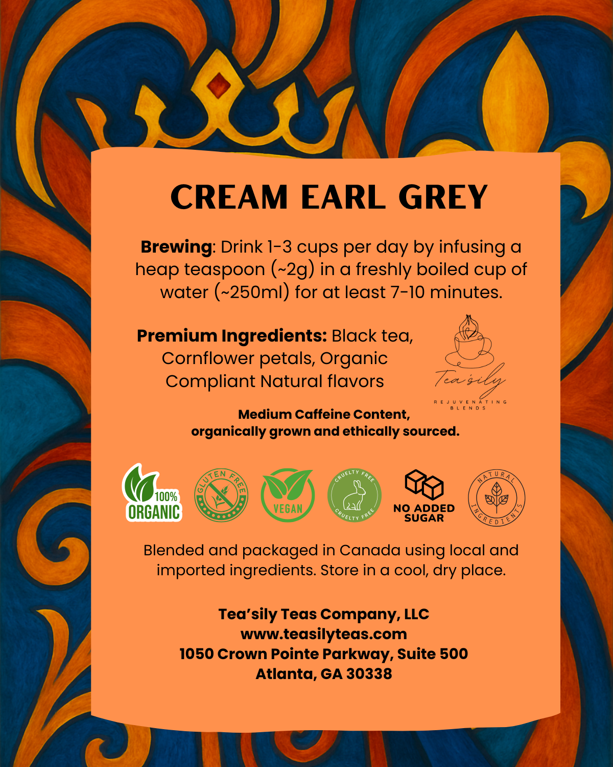 Cream Earl Grey (Black Tea) for Cardiovascular Health