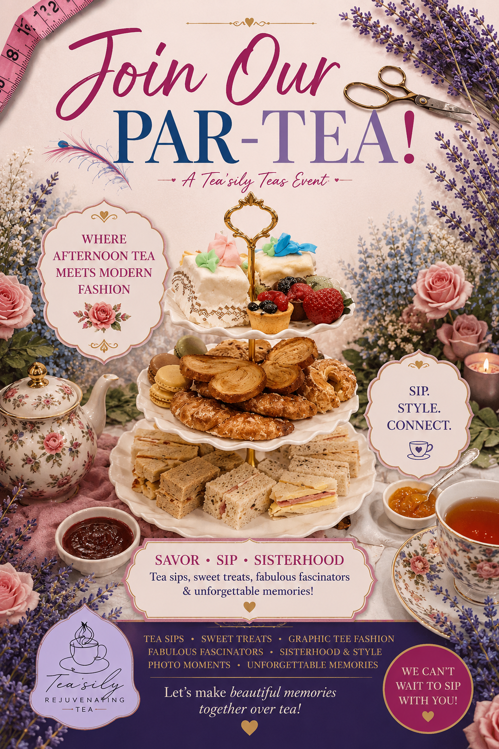 Tea'sily Graphic Tea Party event artwork